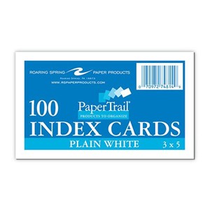 3 X 5 Plain Index Cards - main view