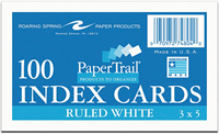 3 X 5 Ruled Index Cards