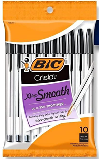 Bic Crystal 10 Pack Pen Black