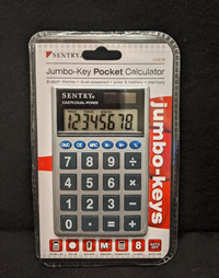 Calculator Sentry Jumbo Key Pocket