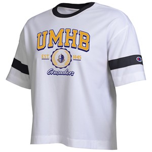 Champion Womens Stripe Ringer Crop Tee - main view