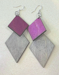 Diamond Cut Purple/Gold Earrings
