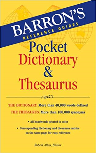 Pocket Dictionary And Thesaurus Reference Guide