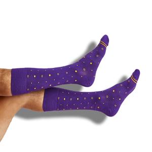 SOCKS - PURPLE MIXED DOT DRESS SOCKS