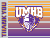 UMHB Striped Thank You Cards